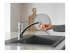Clearance GROHE Start grifo de cocina caño bajo 2021 cromo Gris claro
