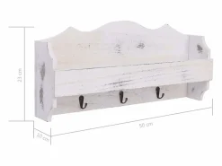 New Gryfel Perchero de pared de madera 50x10x23 cm Perchero
