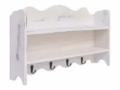 Clearance Garden Furniture Gryfel Perchero de pared de madera 50x10x30 cm Blanco