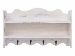 Clearance Garden Furniture Gryfel Perchero de pared de madera 50x10x30 cm Blanco