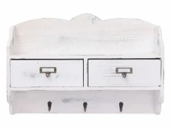 New Garden Furniture Gryfel Perchero de pared de madera 50x10x34 cm Blanco