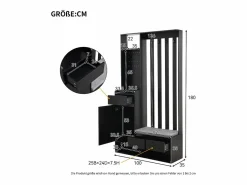 Merax Guardarropa con 3 cajones, 1 puerta y zapatero - 100 x 35 x 180 cm - MDF -