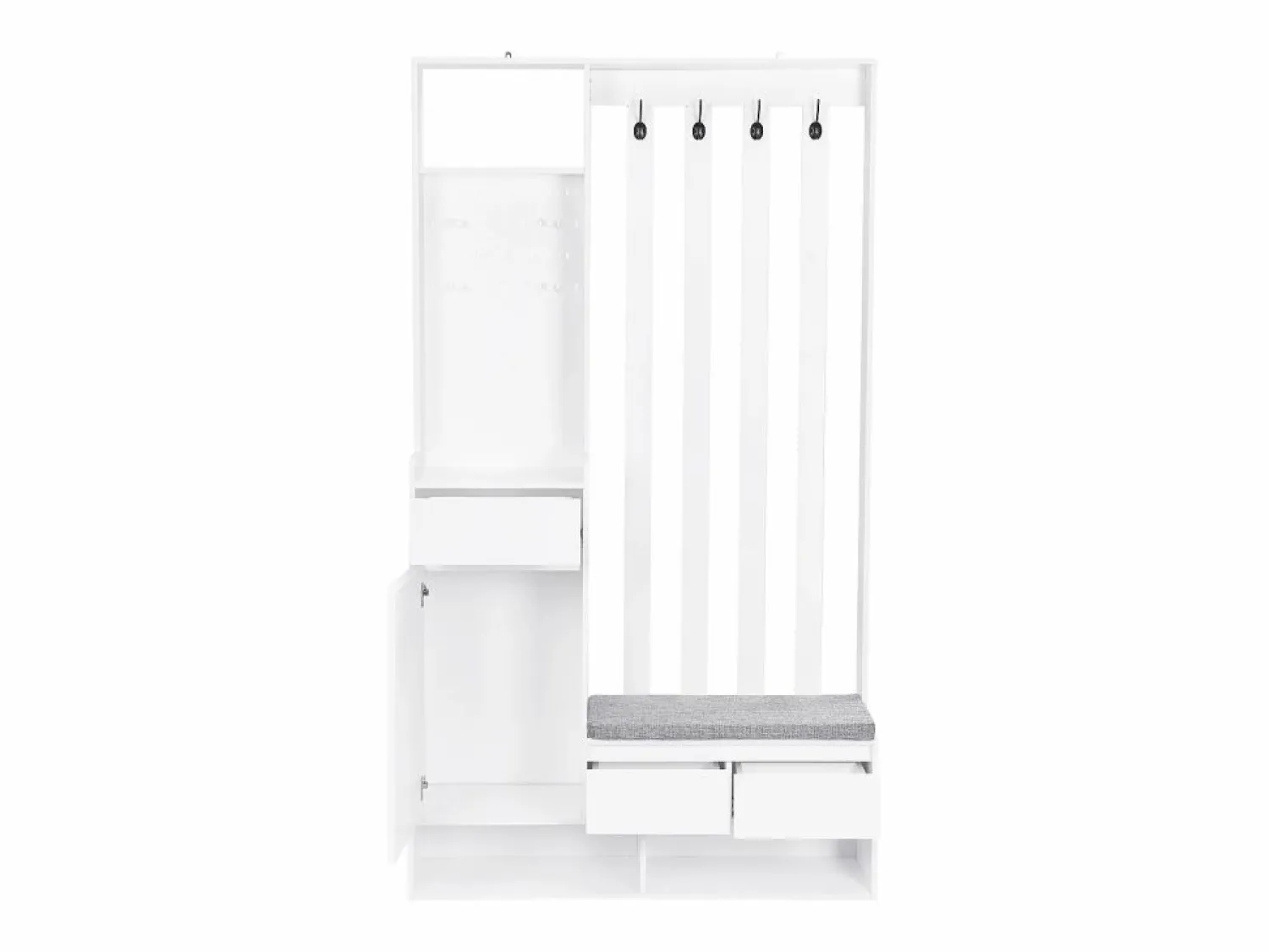 Clearance Guardarropa con 3 cajones, 1 puerta y zapatero - 100 x 35 x 180 cm - MDF - Armario De Entrada