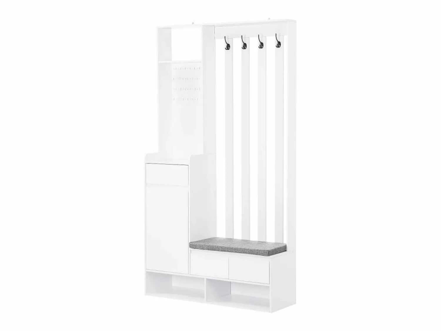 Clearance Guardarropa con 3 cajones, 1 puerta y zapatero - 100 x 35 x 180 cm - MDF - Armario De Entrada