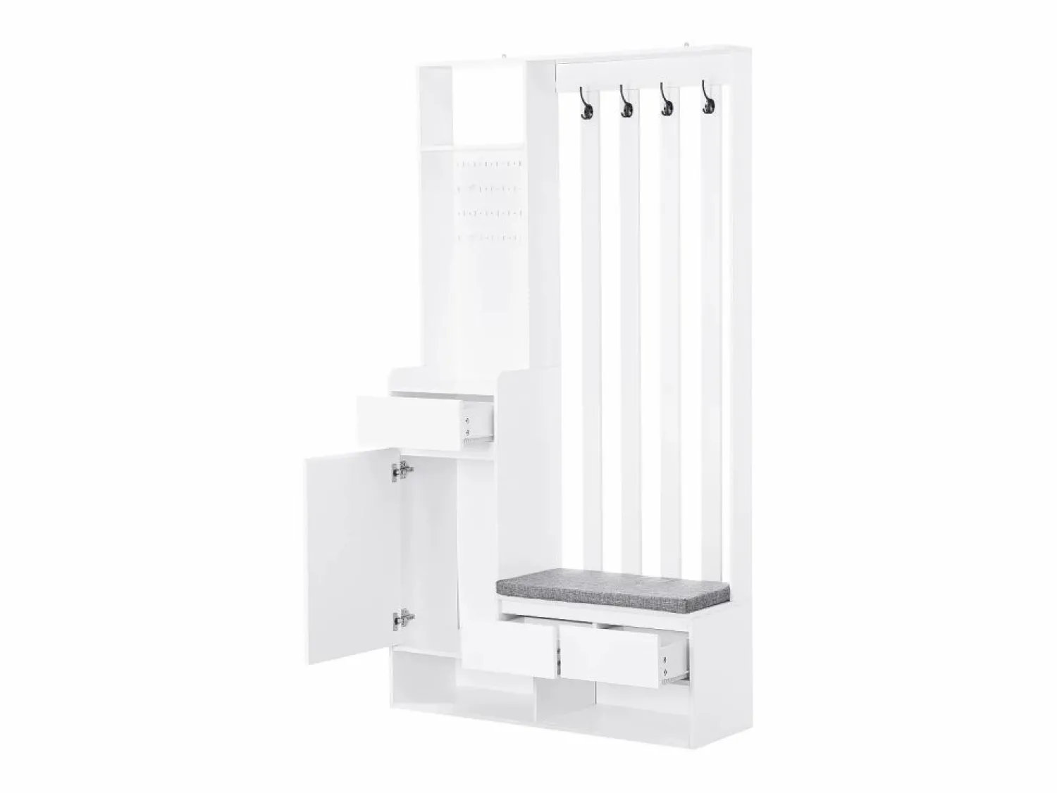 Clearance Guardarropa con 3 cajones, 1 puerta y zapatero - 100 x 35 x 180 cm - MDF - Armario De Entrada