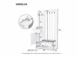Clearance Guardarropa con 3 cajones, 1 puerta y zapatero - 100 x 35 x 180 cm - MDF - Armario De Entrada