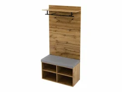 Outlet ModernLuxe Guardarropa con perchero y zapatero - estantes regulables - Natural Color natural claro