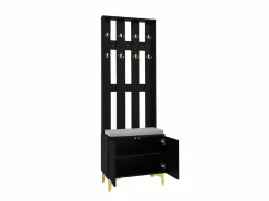 Best Guardarropa con perchero y banco zapatero - 60,5x35,2x180,5 cm - Tablero de partículas - Armario De Entrada