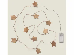 Best Guirnalda de Luces LED Estrella Madera con Batería 2,2m 3000K Cálido Guirnalda Luminosa
