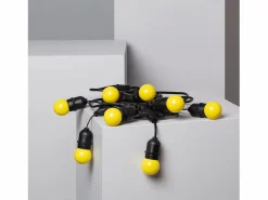 Best Guirnalda Exterior con Bombillas LED E27 5.5m IP65 Negro Amarillo Guirnalda Luminosa