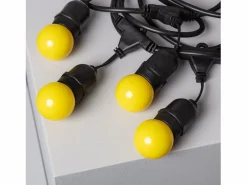 Best Guirnalda Exterior con Bombillas LED E27 5.5m IP65 Negro Amarillo Guirnalda Luminosa