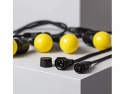 Best Guirnalda Exterior con Bombillas LED E27 5.5m IP65 Negro Amarillo Guirnalda Luminosa