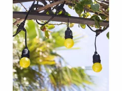 Best Guirnalda Exterior con Bombillas LED E27 5.5m IP65 Negro Amarillo Guirnalda Luminosa