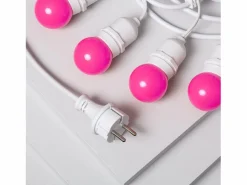 New Guirnalda Exterior con Bombillas LED E27 5.5m IP65 Blanco Rosa Guirnalda Luminosa