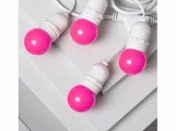New Guirnalda Exterior con Bombillas LED E27 5.5m IP65 Blanco Rosa Guirnalda Luminosa