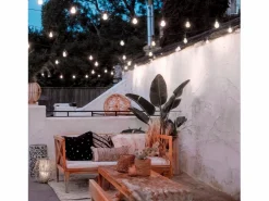 Discount Ledkia Guirnalda Exterior con Bombillas LED B22 Filamento A60 5m IP44 4000K Blanco Neutro Negro