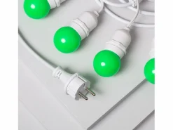 Hot Guirnalda Exterior con Bombillas LED E27 5.5m IP65 Blanco Verde Guirnalda Luminosa