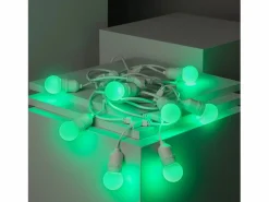 Hot Guirnalda Exterior con Bombillas LED E27 5.5m IP65 Blanco Verde Guirnalda Luminosa