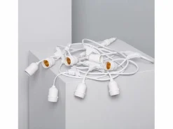 Hot Ledkia Guirnalda Luces Exterior con 8 Portalámparas E27 5.5m IP65 Blanco