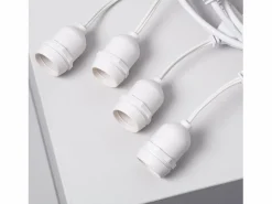 Hot Ledkia Guirnalda Luces Exterior con 8 Portalámparas E27 5.5m IP65 Blanco