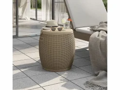 Garden Furniture Gyrth Caja de almacenaje de jardín 4 en 1 polipropileno marrón claro