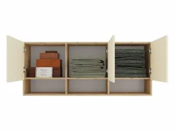 Clearance haaus Armario colgante Malmo, 3 puertas, Roble/arcilla artesanal, 144 x 27 x 60 cm Armario Abierto, Vestidor
