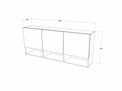 Clearance haaus Armario colgante Malmo, 3 puertas, Roble/arcilla artesanal, 144 x 27 x 60 cm Armario Abierto, Vestidor