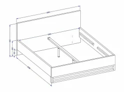 Clearance Habitación completa industrial MILOS: Armario, cama con almacenamiento 180x200, cómoda, mesitas de noche, roble crudo/negro Dormitorio Completo