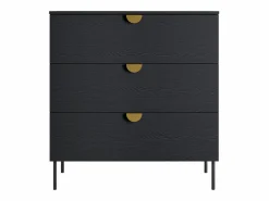 Hot Habitación completa MONDO – estructurado y dorado – Cama 180x200 con somier + Armario + Cómoda + 2 mesitas de noche Dormitorio Completo