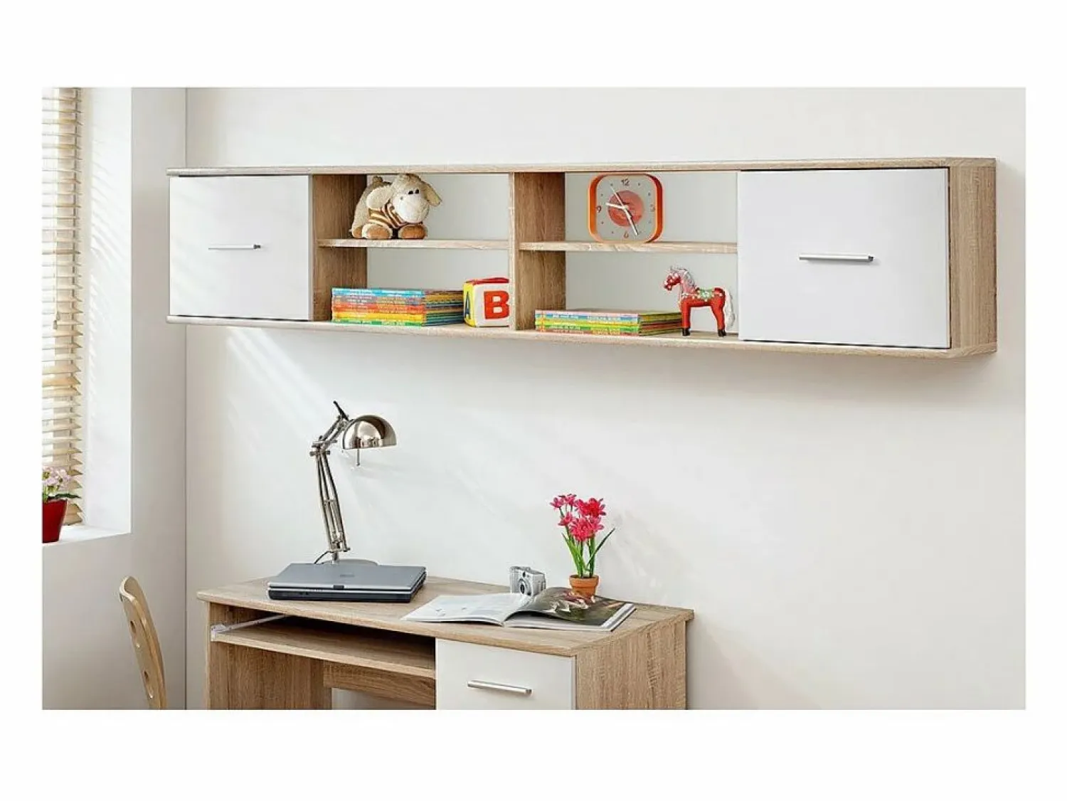 Meublorama Habitación completa para niños, adolescentes - DENVER - Armario, Cama, biblioteca y estantería