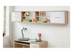 Best Habitación completa para niños y adolescentes, colección DENVER. Armario, cama, biblioteca, mesita de noche y estantería. Dormitorio Completo