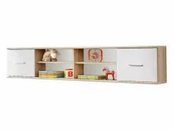 New Meublorama Habitación completa para niños y adolescentes, colección DENVER. Armario de 3 puertas, cama, biblioteca y estantería. Marru00f3n