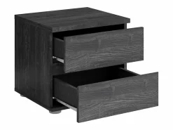 Online Meublorama Habitación completa VELTIS – Cama 160x200 LED con somier + armario + cómoda + mesitas de noche – Fresno Negro