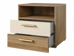 Online Meublorama Habitación completa VERTIGO - Cama 180x200 con somier, 2 mesitas de noche, armario de 4 puertas + marco de diseño Marru00f3n