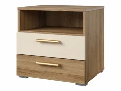 Discount Meublorama Habitación completa VERTIGO – Cama 160x200 con somier, 2 mesitas de noche, armario 4 puertas + contorno diseño Marru00f3n