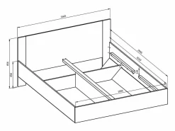 Discount Meublorama Habitación completa VERTIGO – Cama 160x200 con somier, 2 mesitas de noche, armario 4 puertas + contorno diseño Marru00f3n