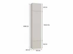 Outlet TOPESHOP HAGA - Conjunto de entrada con 1 armario + 2 percheros de 6 ganchos + banco 150x35x238 cm - cachemira Beige