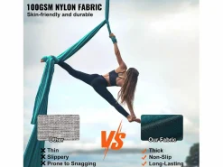 Clearance Hamaca De Yoga Aéreo SucceBuy Hamaca De Yoga Aérea 5,5 Metros Nylon Suspendido Sling Inversión Verde