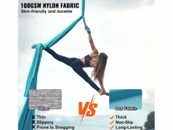 Sale Hamaca De Yoga Aéreo SucceBuy Conjunto De Hamaca De Yoga Aérea De Seda De 11 Metros Hamaca Trapecio Inversión Azul