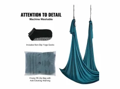 Hamaca de Yoga SucceBuy, Columpio Aéreo en Seda y Yoga, 11 m, Hamaca de Trápecio para Inversión, , Kit de Hamaca en Tela de Nailon 100 g/m²