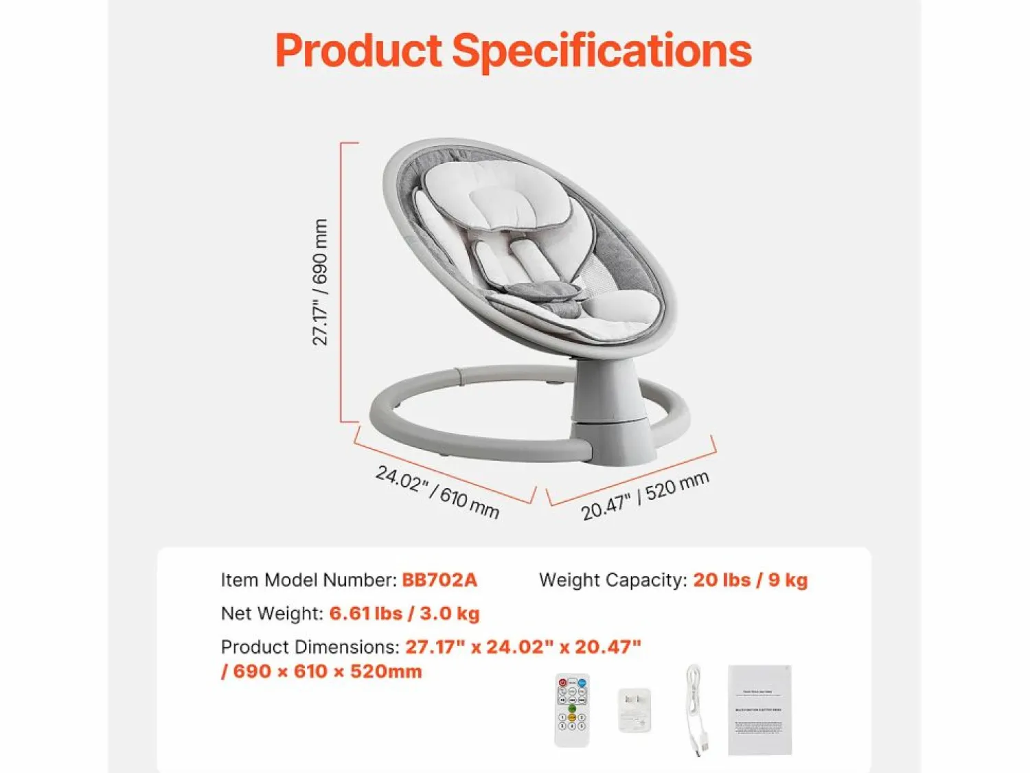 Hot Hamaca Eléctrica para Bebés, SucceBuy Columpio para Bebés y Recién Nacidos con 5 Velocidades, Mando Bluetooth, Canciones de Cuna y Cojín Mueble De Bebé