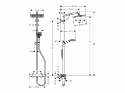 Online HANSGROHE Crometta E 240 columna de ducha termostática cromada Gris claro
