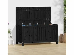 Outlet Garden Furniture Hara Caja de almacenaje jardín madera de pino negro 121x55x64 cm Gris antracita