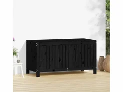 Outlet Garden Furniture Hara Caja de almacenaje jardín madera de pino negro 121x55x64 cm Gris antracita
