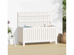 Outlet Garden Furniture Hara Caja de almacenaje jardín madera de pino 108x42,5x54 cm Blanco