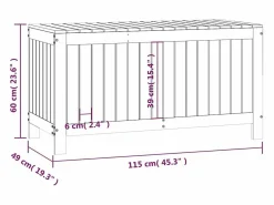 Outlet Hara Caja de almacenaje jardín madera maciza de pino 115x49x60 cm Baúl De Jardín