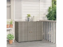 Outlet Herber Armario de almacenaje de jardín ratán PE 100x55,5x80 cm Armario De Jardín