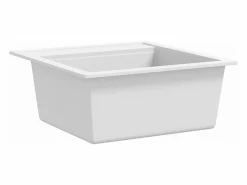 Discount Garden Furniture Herlaug Fregadero de cocina de granito con un seno Blanco