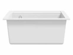 Discount Garden Furniture Herlaug Fregadero de cocina de granito con un seno Blanco