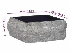 Outlet Garden Furniture Hilmi Lavabo mármol 30x30x13 cm Negro